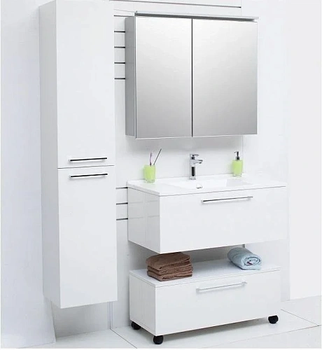 Зеркальный шкаф De Aqua 90 серебро AL 505 090 S Зеркальный шкаф De Aqua 90 серебро AL 505 090 S