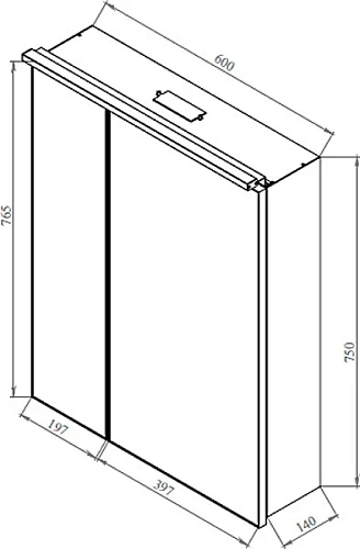 Зеркальный шкаф De Aqua Алюминиум 60 медь 261764 Зеркальный шкаф De Aqua Алюминиум 60 медь 261764