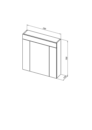 Зеркальный шкаф De Aqua Эколь 70 белый 184800 Зеркальный шкаф De Aqua Эколь 70 белый 184800