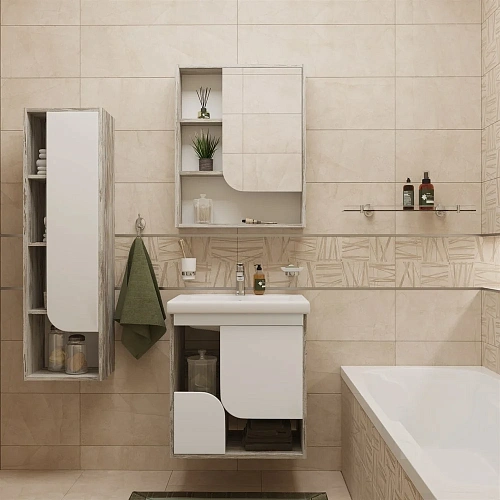 Зеркальный шкаф DIWO Самара 60 R, дуб скандинавский, прямоугольное, навесное, левый, под дерево 4618 461849 Зеркальный шкаф DIWO Самара 60 R, дуб скандинавский, прямоугольное, навесное, левый, под дерево 4618 461849