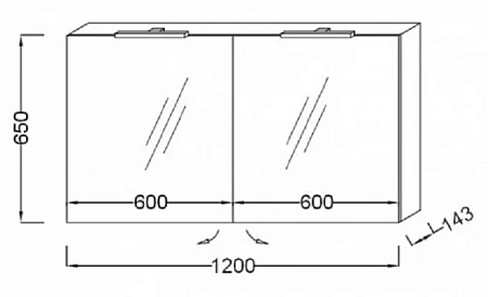 Зеркальный шкаф Jacob Delafon Reve 120х65 см, белый блестящий, с подсветкой EB798RU-G1C Зеркальный шкаф Jacob Delafon Reve 120х65 см, белый блестящий, с подсветкой EB798RU-G1C