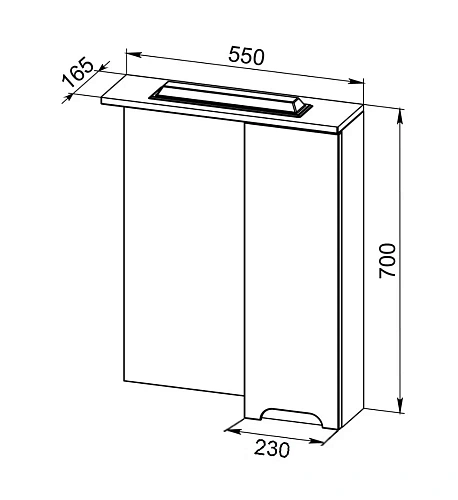 Зеркальный шкаф Orange TOPLINE-Rio ZR55-01R с подсветкой, правый Зеркальный шкаф Orange TOPLINE-Rio ZR55-01R с подсветкой, правый