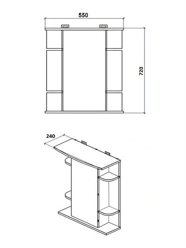 Зеркальный шкаф Orange Кларис Kl-55ZSW правый, белый Зеркальный шкаф Orange Кларис Kl-55ZSW правый, белый