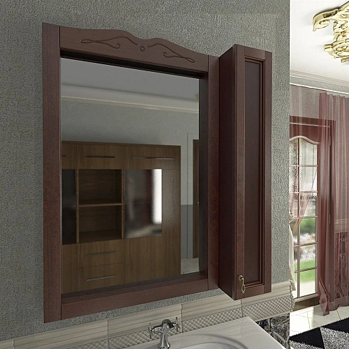 Зеркальный шкаф Orange Классик F7-85ZS1 с подсветкой, орех антикварный Зеркальный шкаф Orange Классик F7-85ZS1 с подсветкой, орех антикварный