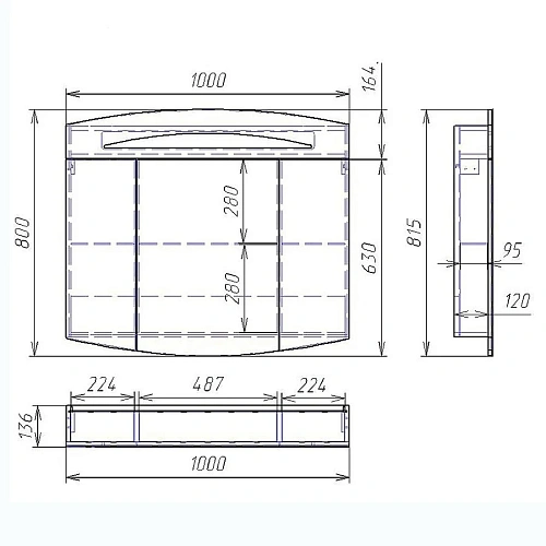 Зеркальный шкаф OWL 1975 Sjel 100 OW25.30.00 Зеркальный шкаф OWL 1975 Sjel 100 OW25.30.00