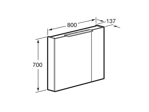 Зеркальный шкаф Roca Oleta 80 белый глянец, A857647806 Зеркальный шкаф Roca Oleta 80 белый глянец, A857647806