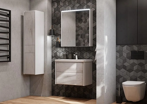 Зеркальный шкаф Roca Ronda 70 белый матовый/бетон ZRU9303008 Зеркальный шкаф Roca Ronda 70 белый матовый/бетон ZRU9303008