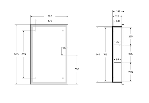 Зеркальный шкаф SPC-GRT-500/800-1A-LED-TCH 12W 220-240V 500x800x150 с подсветкой и сенсорным выключателем Зеркальный шкаф SPC-GRT-500/800-1A-LED-TCH 12W 220-240V 500x800x150 с подсветкой и сенсорным выключателем