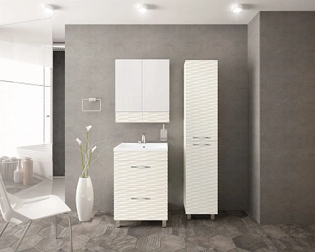 Зеркальный шкаф Style Line Ассоль 60, Люкс техно платина ЛС-00000326 Зеркальный шкаф Style Line Ассоль 60, Люкс техно платина ЛС-00000326