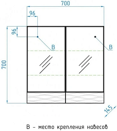 Зеркальный шкаф Style Line Ассоль 70, Люкс техно платина ЛС-00000327 Зеркальный шкаф Style Line Ассоль 70, Люкс техно платина ЛС-00000327