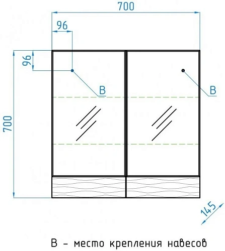Зеркальный шкаф Style Line Ассоль 70, Люкс техно платина ЛС-00000327 Зеркальный шкаф Style Line Ассоль 70, Люкс техно платина ЛС-00000327
