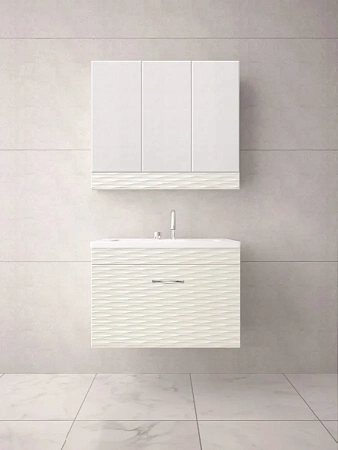 Зеркальный шкаф Style Line Ассоль 80, Люкс техно платина ЛС-00000328 Зеркальный шкаф Style Line Ассоль 80, Люкс техно платина ЛС-00000328