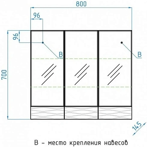 Зеркальный шкаф Style Line Ассоль 80, Люкс техно платина ЛС-00000328 Зеркальный шкаф Style Line Ассоль 80, Люкс техно платина ЛС-00000328