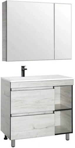 Зеркальный шкаф Style Line Берлин 90, СОНАТА СС-00002250 Зеркальный шкаф Style Line Берлин 90, СОНАТА СС-00002250