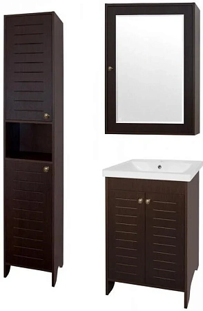 Зеркальный шкаф Style Line Кантри 60, Венге ЛС-00000030 Зеркальный шкаф Style Line Кантри 60, Венге ЛС-00000030