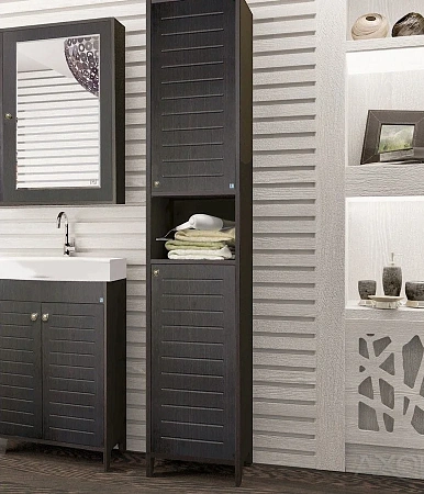 Зеркальный шкаф Style Line Кантри 60, Венге ЛС-00000030 Зеркальный шкаф Style Line Кантри 60, Венге ЛС-00000030