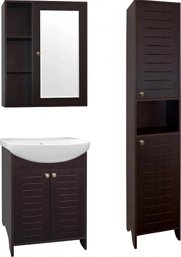 Зеркальный шкаф Style Line Кантри 65, Венге ЛС-00000031 Зеркальный шкаф Style Line Кантри 65, Венге ЛС-00000031