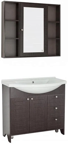 Зеркальный шкаф Style Line Кантри 90, Венге ЛС-00000462 Зеркальный шкаф Style Line Кантри 90, Венге ЛС-00000462