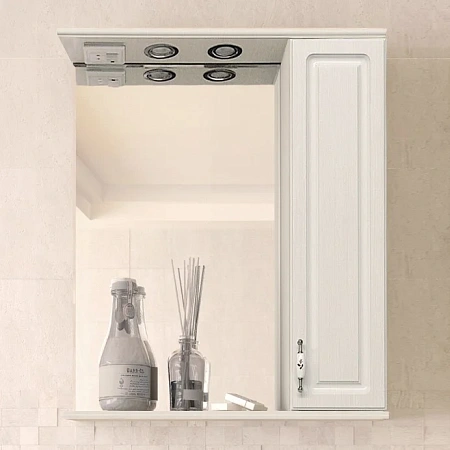 Зеркальный шкаф Style Line Олеандр-2 65/С, рельеф пастель ЛС-00000202 Зеркальный шкаф Style Line Олеандр-2 65/С, рельеф пастель ЛС-00000202