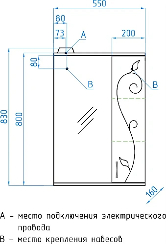 Зеркальный шкаф Style Line Панда 55/С, Фьюжн ЛС-00000077 Зеркальный шкаф Style Line Панда 55/С, Фьюжн ЛС-00000077