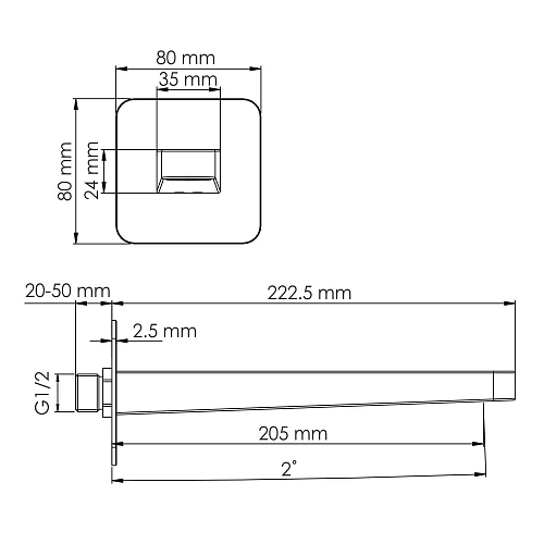 Излив WasserKRAFT A308 золото Излив WasserKRAFT A308 золото