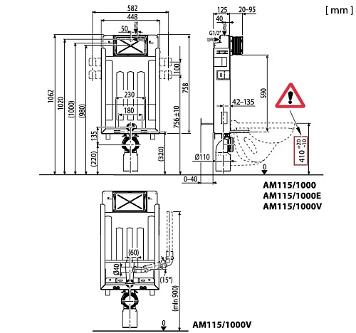 Инсталляция для унитаза AlcaPlast Renovмodul A115/1000 для замуровки в стену Инсталляция для унитаза AlcaPlast Renovмodul A115/1000 для замуровки в стену