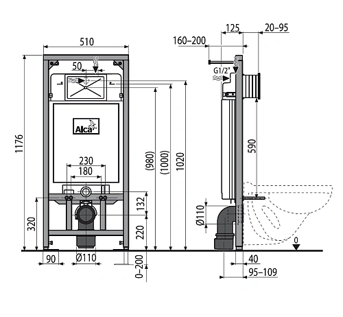 Инсталляция для унитаза AlcaPlast Sadroмodul AM101/1120+M70 комплект 3 в 1 кнопка белая AM101/1120-3:1 RUS SET+M70 Инсталляция для унитаза AlcaPlast Sadroмodul AM101/1120+M70 комплект 3 в 1 кнопка белая AM101/1120-3:1 RUS SET+M70