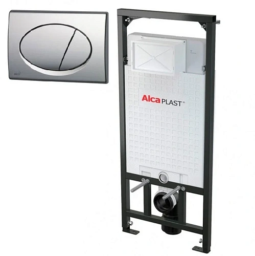Инсталляция для унитаза AlcaPlast Sadroмodul AM101/1120+M71 комплект 3 в 1 кнопка хром AM101/1120-3:1 RUS SET+M71 Инсталляция для унитаза AlcaPlast Sadroмodul AM101/1120+M71 комплект 3 в 1 кнопка хром AM101/1120-3:1 RUS SET+M71