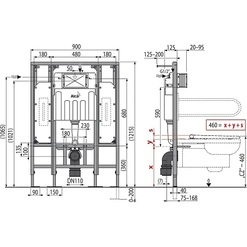 Инсталляция для унитаза AlcaPlast Sadroмodul AM101/1300H для инвалидов Инсталляция для унитаза AlcaPlast Sadroмodul AM101/1300H для инвалидов