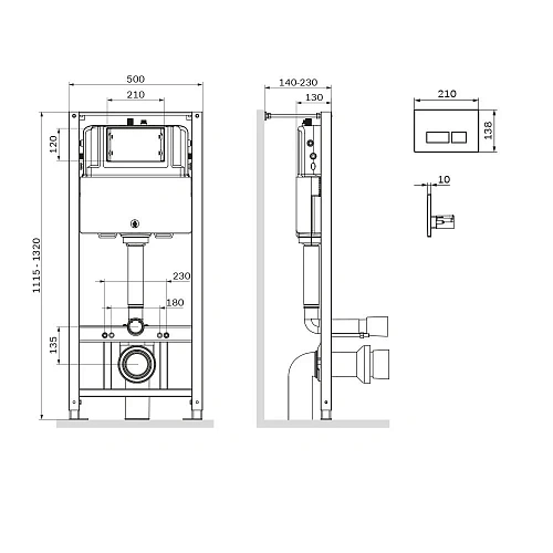 Инсталляция для унитаза AM.PM Pro I012704.7051 Pro с пневматической клавишей пластикц хром Инсталляция для унитаза AM.PM Pro I012704.7051 Pro с пневматической клавишей пластикц хром