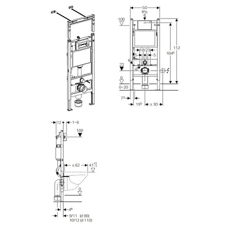 Инсталляция для унитаза Geberit Duofix Plattenbau Delta UP100 (клавиша Delta, хром) 458.125.21.1 Инсталляция для унитаза Geberit Duofix Plattenbau Delta UP100 (клавиша Delta, хром) 458.125.21.1