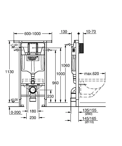 Инсталляция для унитаза GROHE Rapid SL (38588001) Инсталляция для унитаза GROHE Rapid SL (38588001)