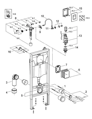 Инсталляция для унитаза GROHE Rapid SL (38772001) с панелью смыва Skate Cosmopolitan Инсталляция для унитаза GROHE Rapid SL (38772001) с панелью смыва Skate Cosmopolitan
