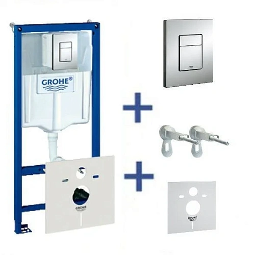 Инсталляция для унитаза GROHE Rapid SL (38775001) с панелью смыва Skate Cosmopolitan, комплект 4 в 1 Инсталляция для унитаза GROHE Rapid SL (38775001) с панелью смыва Skate Cosmopolitan, комплект 4 в 1