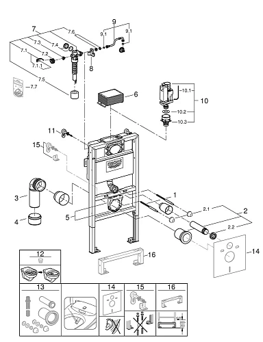 Инсталляция для унитаза GROHE Rapid SL (38948000) с монтажными уголками Инсталляция для унитаза GROHE Rapid SL (38948000) с монтажными уголками