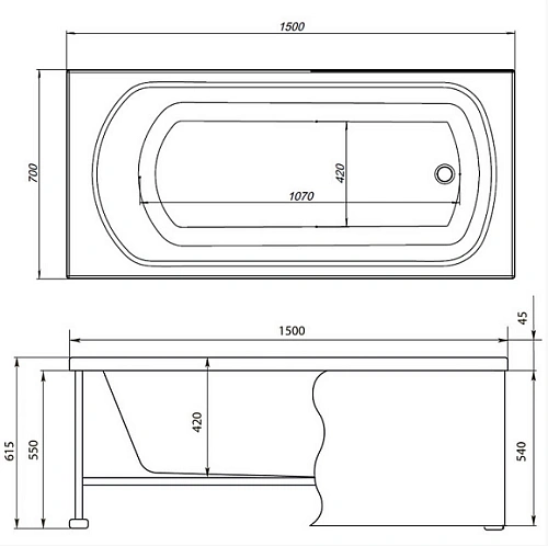 Каркас для ванны Aquanet Gloria 150x70 00203937 Каркас для ванны Aquanet Gloria 150x70 00203937