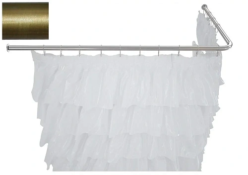 Карниз для ванны Aquanet угловой Г-образный 160x70 латунь 00241452 Карниз для ванны Aquanet угловой Г-образный 160x70 латунь 00241452