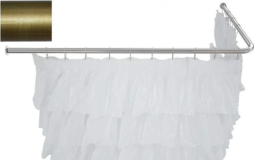 Карниз для ванны Aquanet угловой Г-образный 180x90 латунь 00241468 Карниз для ванны Aquanet угловой Г-образный 180x90 латунь 00241468