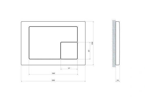 Клавиша смыва Cersanit CORNER (A64077) пластик белый 64077 Клавиша смыва Cersanit CORNER (A64077) пластик белый 64077