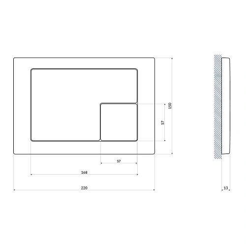 Клавиша смыва Cersanit CORNER (A68324) пластик черный матовый 68324 Клавиша смыва Cersanit CORNER (A68324) пластик черный матовый 68324