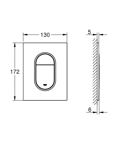 Клавиша смыва GROHE Arena Cosmopolitan, размер S, вертикальная, теплый закат глянец (37624DA0 ) Клавиша смыва GROHE Arena Cosmopolitan, размер S, вертикальная, теплый закат глянец (37624DA0 )