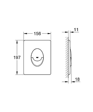 Клавиша смыва GROHE Skate Air (38505SH0) вертикальная, альпин-белый Клавиша смыва GROHE Skate Air (38505SH0) вертикальная, альпин-белый