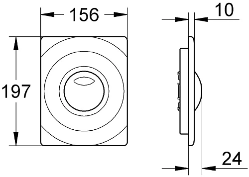 Клавиша смыва GROHE Surf, вертикальны монтаж, белая (42302SH0) Клавиша смыва GROHE Surf, вертикальны монтаж, белая (42302SH0)