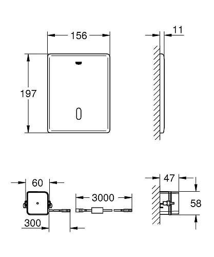 Клавиша смыва GROHE Tectron Skate (1 режим смыва), суперсталь (38393SD1)инфракрасная Клавиша смыва GROHE Tectron Skate (1 режим смыва), суперсталь (38393SD1)инфракрасная