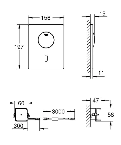 Клавиша смыва GROHE Tectron Skate с дополнительным механическим смывом, хром (37419000) инфракрасная Клавиша смыва GROHE Tectron Skate с дополнительным механическим смывом, хром (37419000) инфракрасная