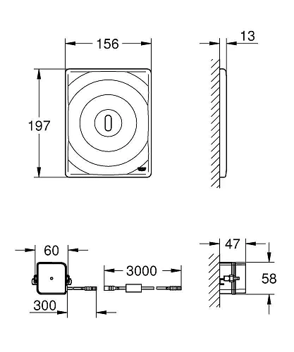 Клавиша смыва GROHE Tectron Surf (1 режим смыва), хром (38699001) инфракрасная Клавиша смыва GROHE Tectron Surf (1 режим смыва), хром (38699001) инфракрасная