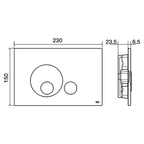 Клавиша смыва OLI Globe 152952 механическая, черный soft-touch Клавиша смыва OLI Globe 152952 механическая, черный soft-touch