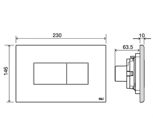 Клавиша смыва OLI KARISMA 641015 пневматическая, черный soft-touch Клавиша смыва OLI KARISMA 641015 пневматическая, черный soft-touch