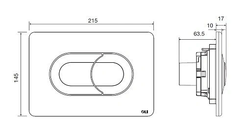 Клавиша смыва OLI SALINA 640097 пневматическая двухрежимная, черный soft-touch, хром глянцевый Клавиша смыва OLI SALINA 640097 пневматическая двухрежимная, черный soft-touch, хром глянцевый