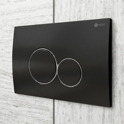 Клавиша смыва Point Виктория PN44061BC для инсталляции, черная/хром Клавиша смыва Point Виктория PN44061BC для инсталляции, черная/хром